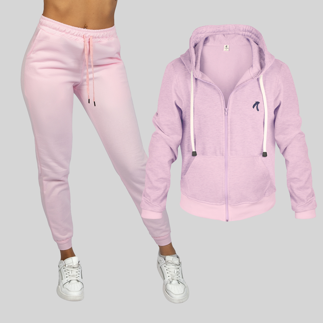 CONJUNTO SUDADERA DAMA / CHAQUETA + JOGGER UNICOLOR